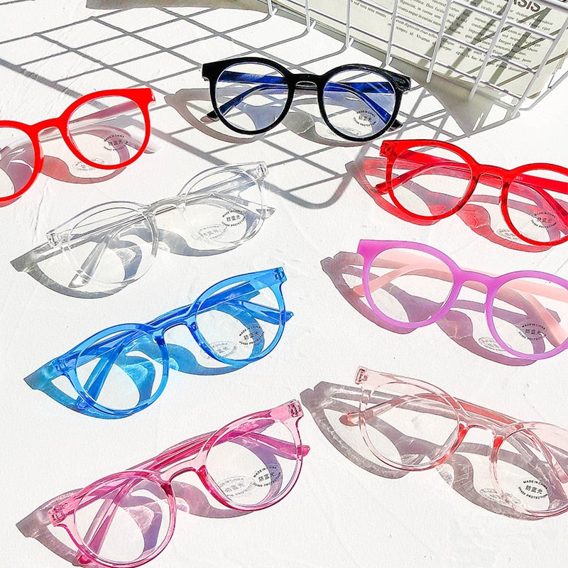 Round frame anti blue light glasses  radiation protection