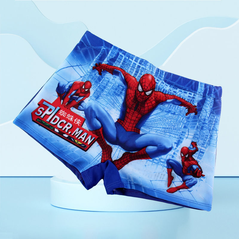 Cartoon Spider Man Swimming Trunks Lace-Up Pants