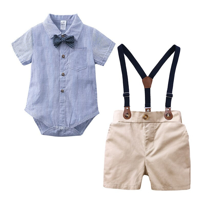 Baby Boy  Plaid Shirt Siamese Set