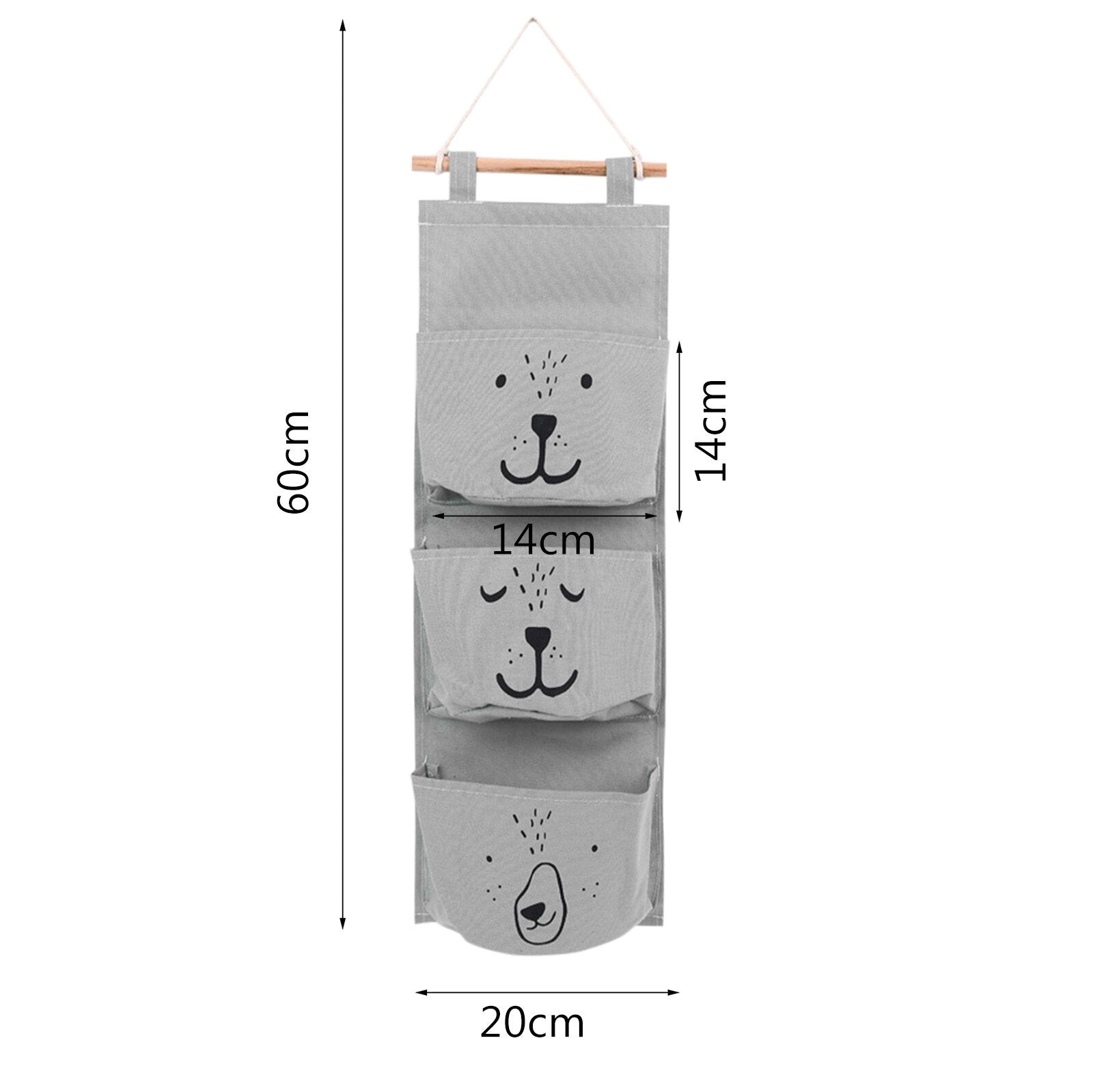 Handbag Wardrobe Organizer Wall Hanging Bag 3 Pocket