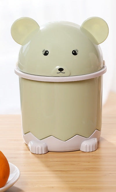 Cartoon  Trash Can With Lid