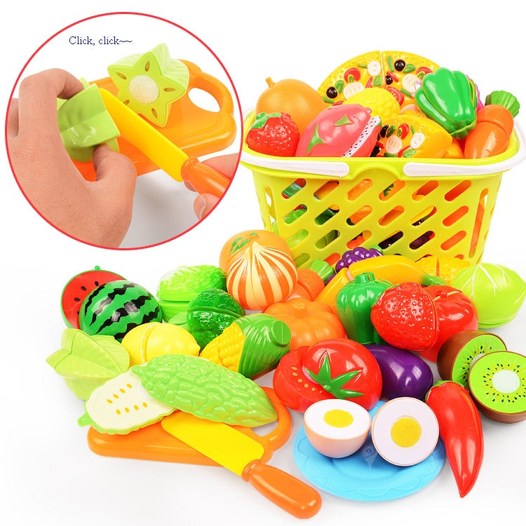 Role Play House Toy Cutting Fruit Plastic Vegetables Educational Toys