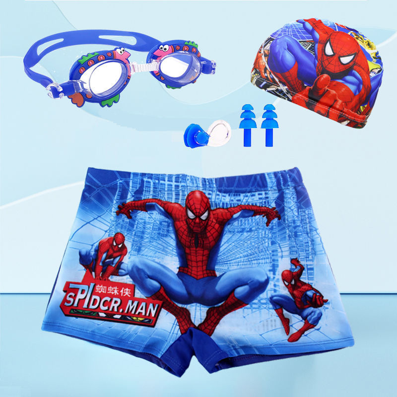 Cartoon Spider Man Swimming Trunks Lace-Up Pants
