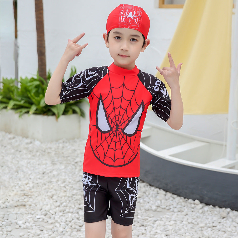 Three-Piece Spiderman Swimsuit