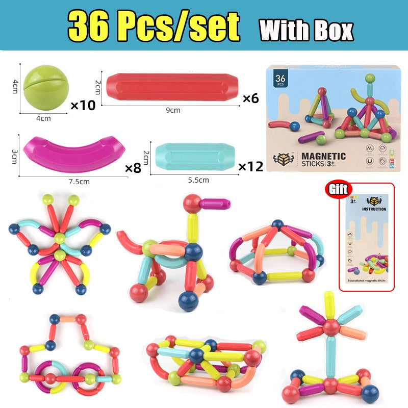 25-64Pcs Big Size Magnetic  Building Blocks