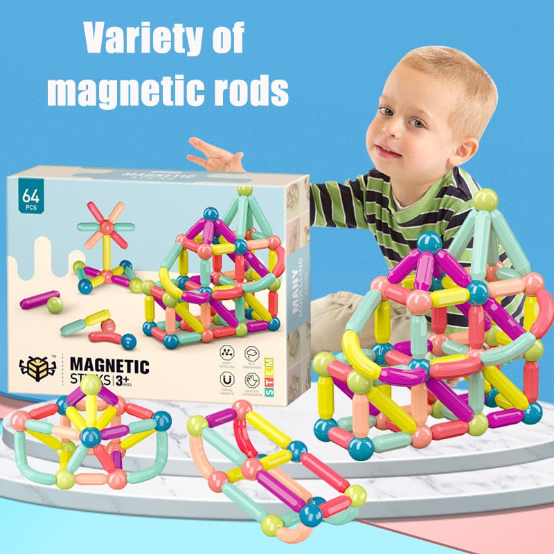 25-64Pcs Big Size Magnetic  Building Blocks