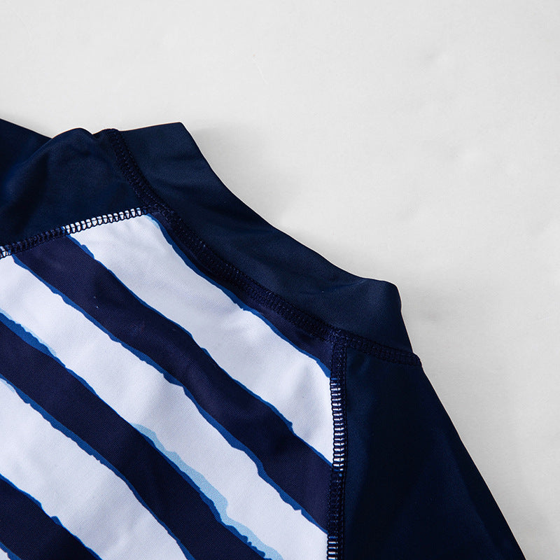 Striped Boy  Sunscreen  One-Piece Swimsuit