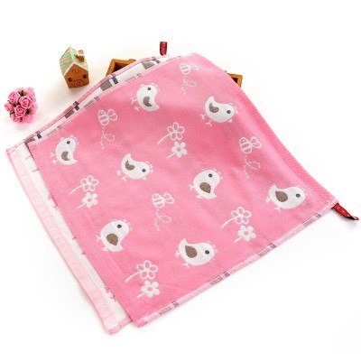 35*35 Baby Cartoon Gauze Towel with Hook