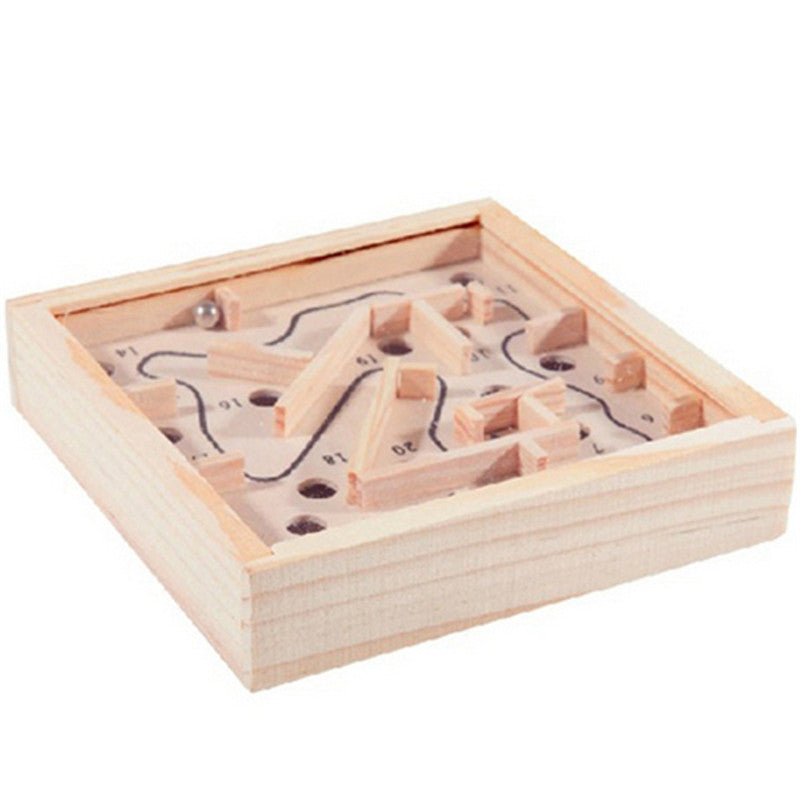 Wooden Labyrinth Board Game Ball In Maze Puzzle