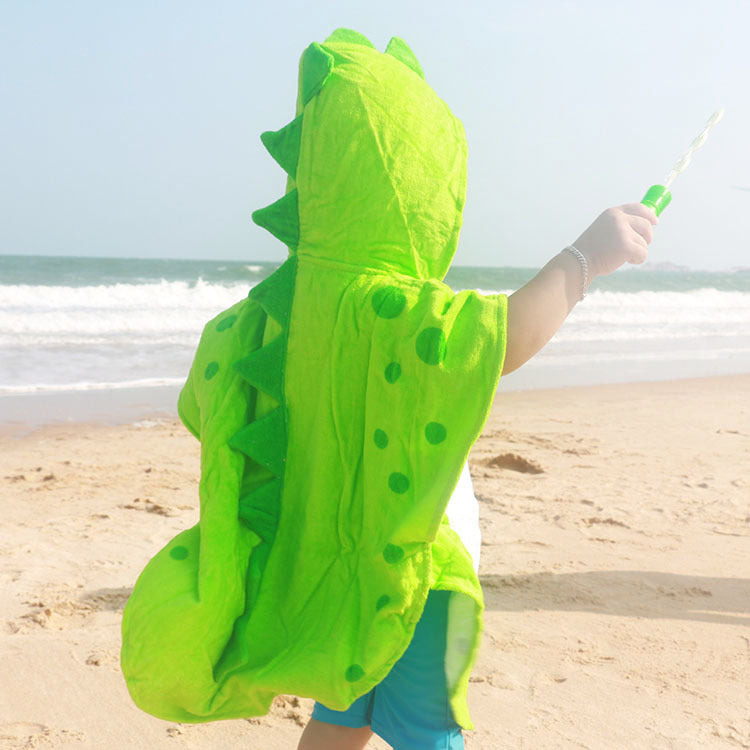 Cartoon Cotton Towel  Hooded Can Wear Bath Towel