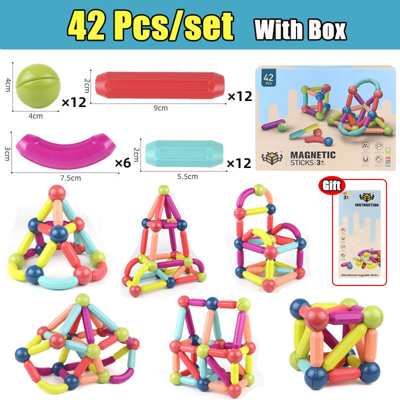 25-64Pcs Big Size Magnetic  Building Blocks