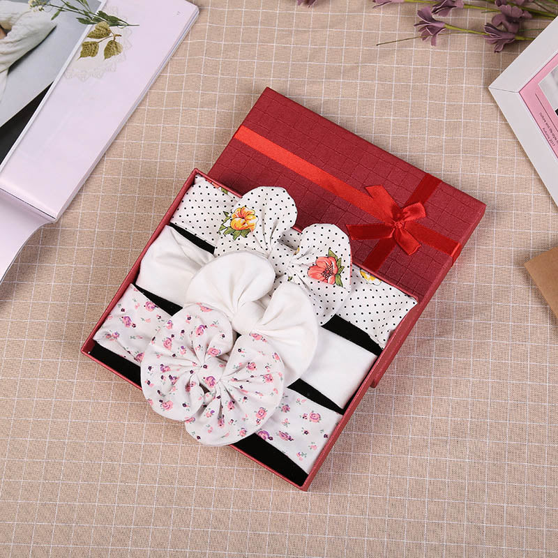 3 Pcs/Set Printed Baby Elastic Bows  Headband