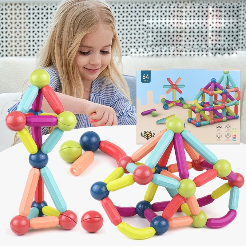 25-64Pcs Big Size Magnetic  Building Blocks