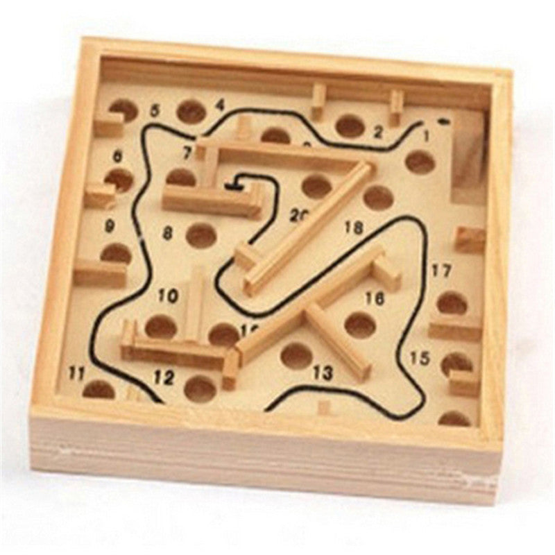 Wooden Labyrinth Board Game Ball In Maze Puzzle
