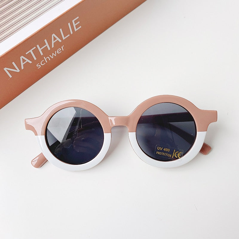 Leopard Double Color Cartoon Bear Shape Round Sunglasses