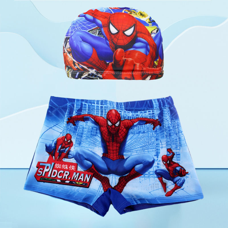 Cartoon Spider Man Swimming Trunks Lace-Up Pants