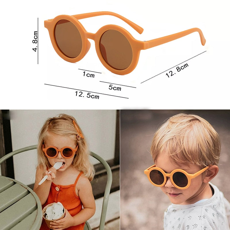 Leopard Double Color Cartoon Bear Shape Round Sunglasses