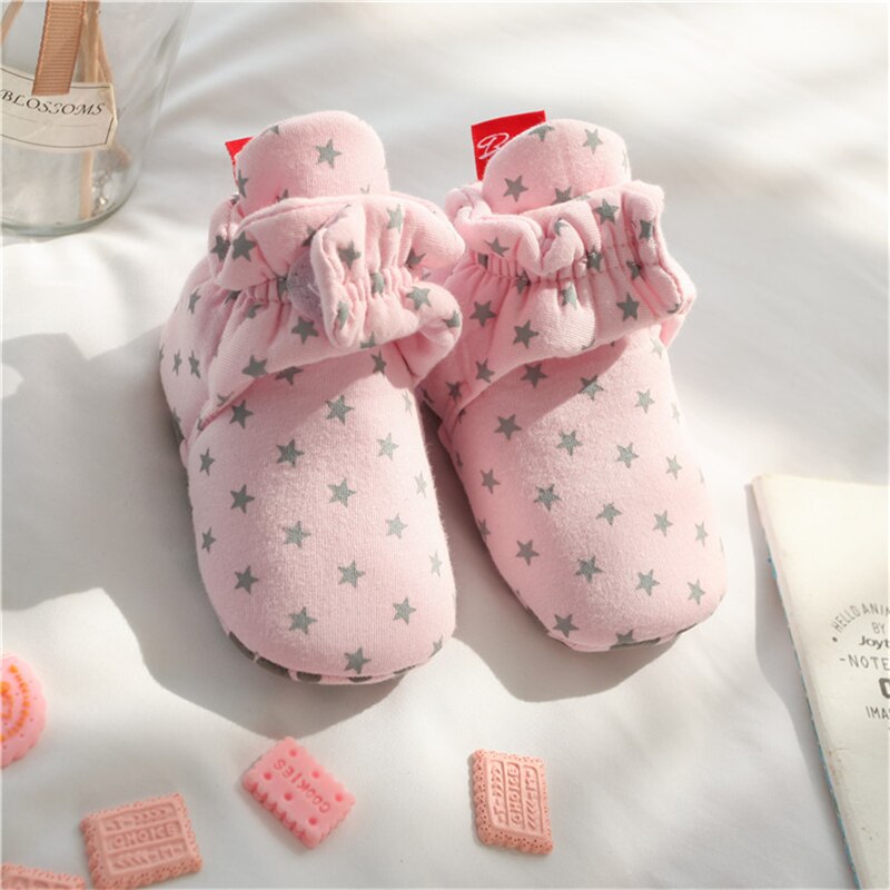 Star Print Newborn Baby Socks Shoes