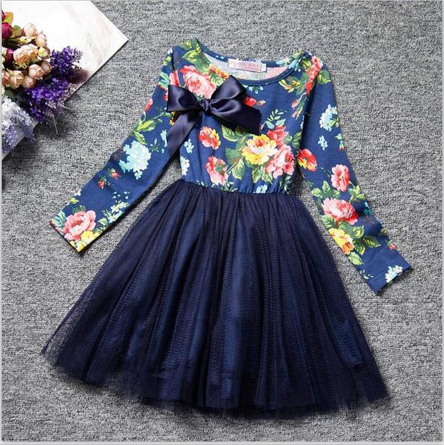 Colorful Flower Girls Princess Dress