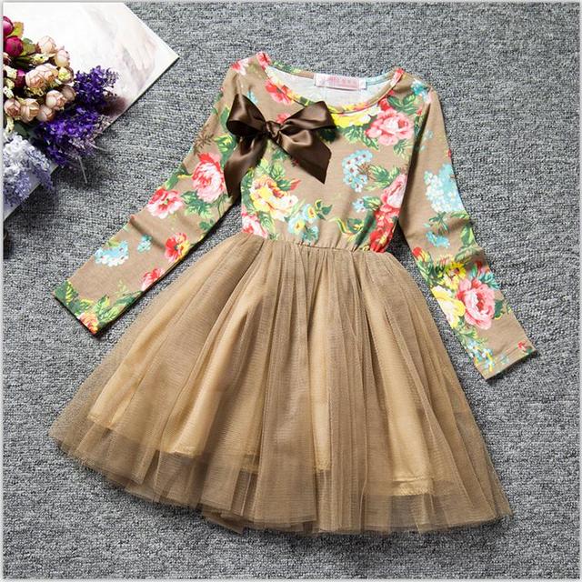 Colorful Flower Girls Princess Dress