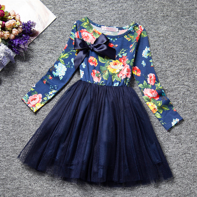 Colorful Flower Girls Princess Dress