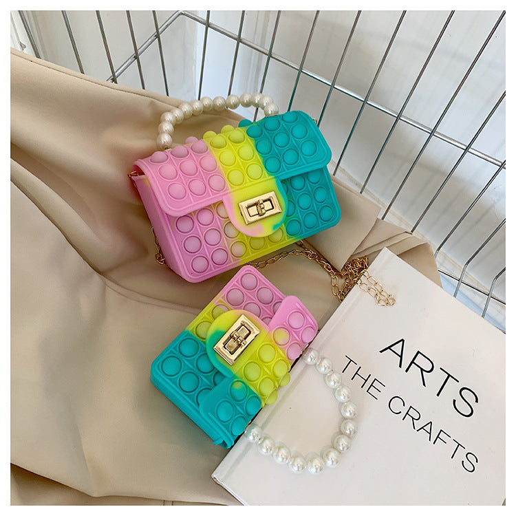 Pearl  Mini Chain Silicone Diagonal Bag