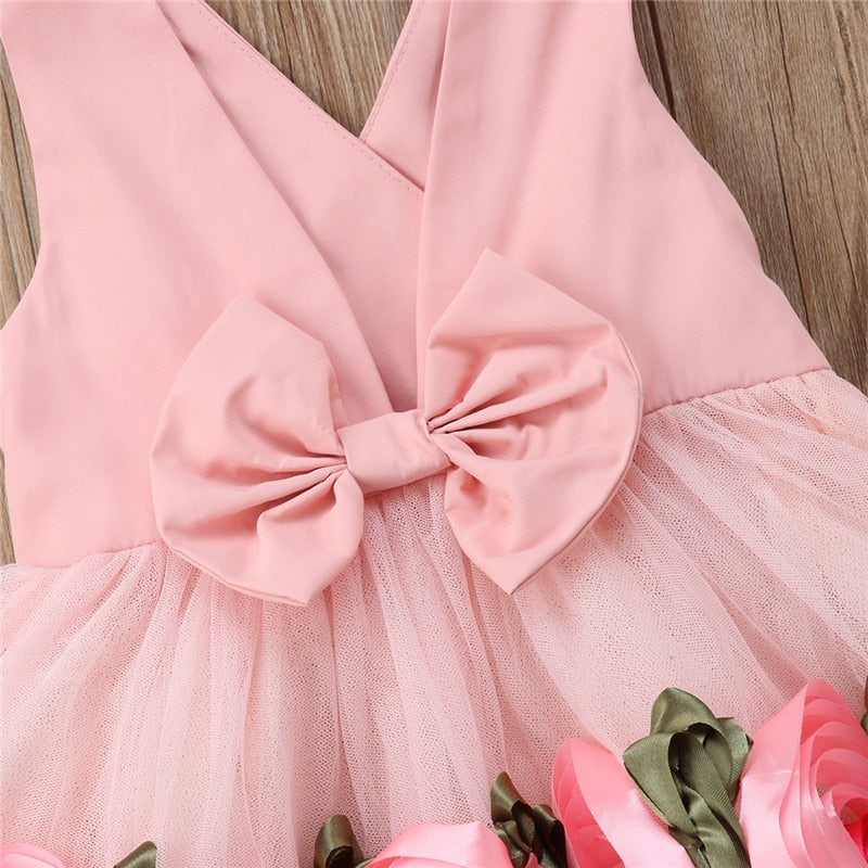 sleeveless Tulle Bow Dress