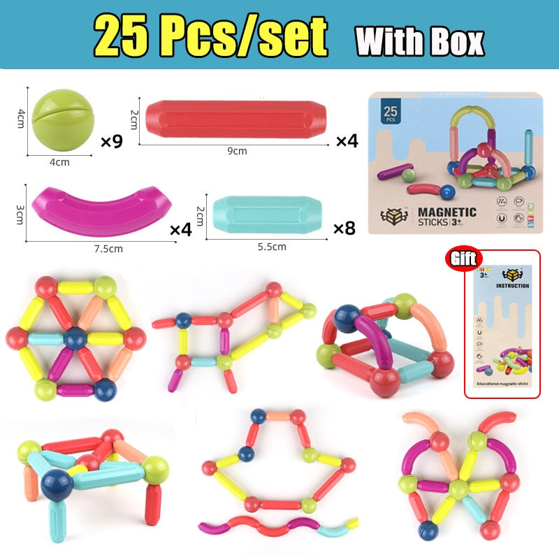 25-64Pcs Big Size Magnetic  Building Blocks