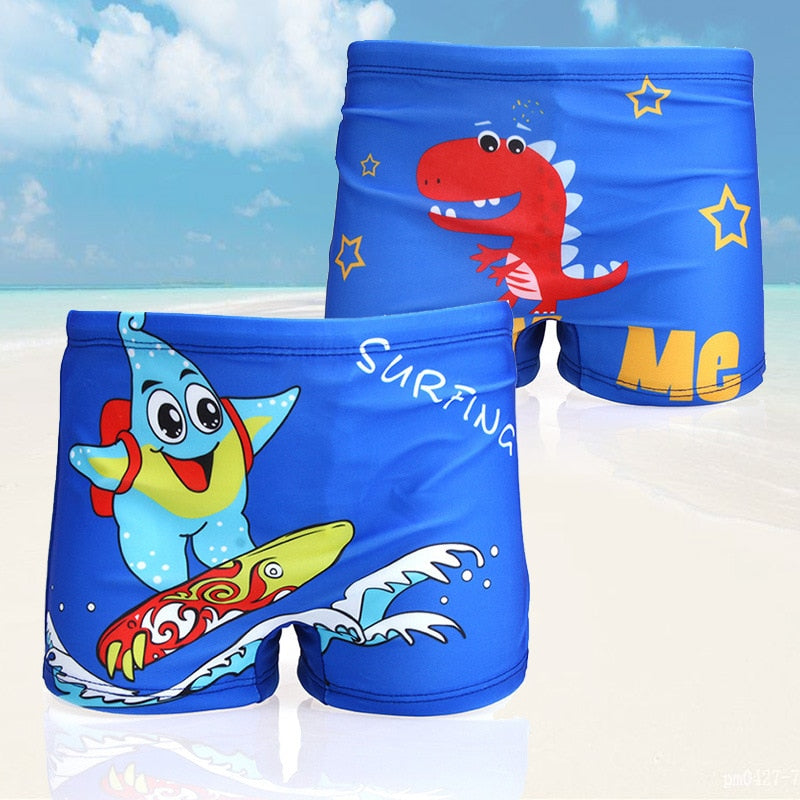 Baby Boy Swimming Trunks dinosaur fish Print Cartoon Bathing Suit