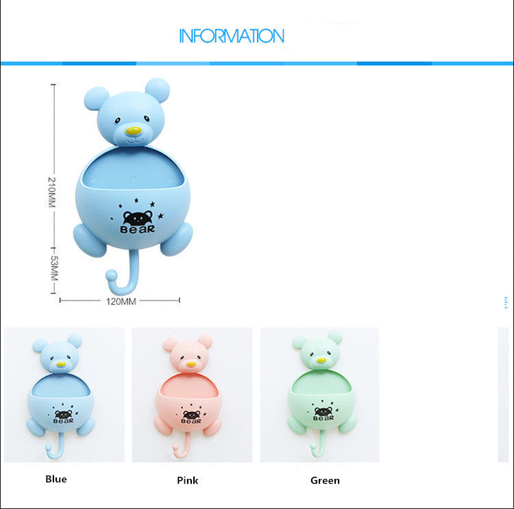 Multifunction Bear Toiletries Toothpaste Holder with Hook Bathroom Sets