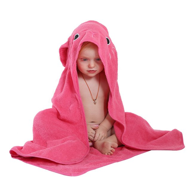 100% Cotton  Animal Hooded Bath Towel