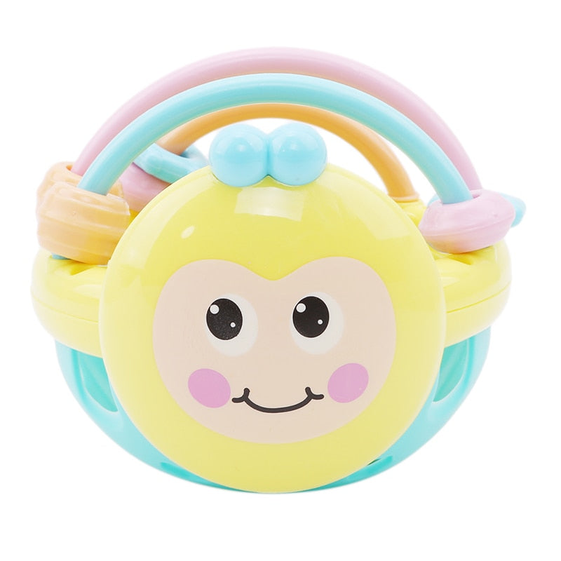 Rubber Cartoon Bee Hand Knocking Rattle
