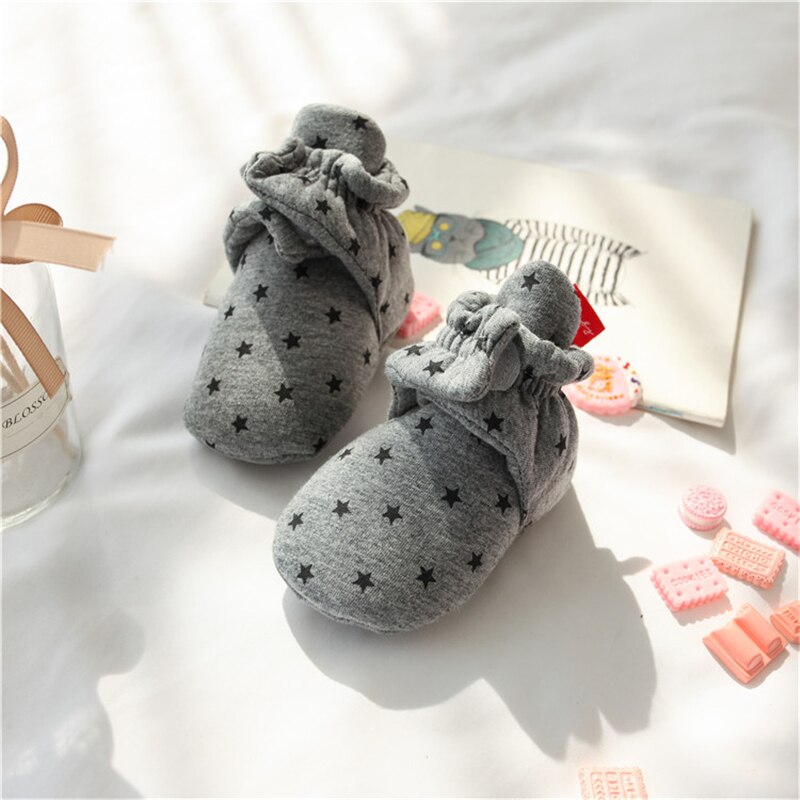 Star Print Newborn Baby Socks Shoes