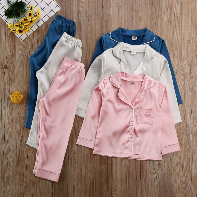 Silk Satin Tops Pant  Kids Pyjamas