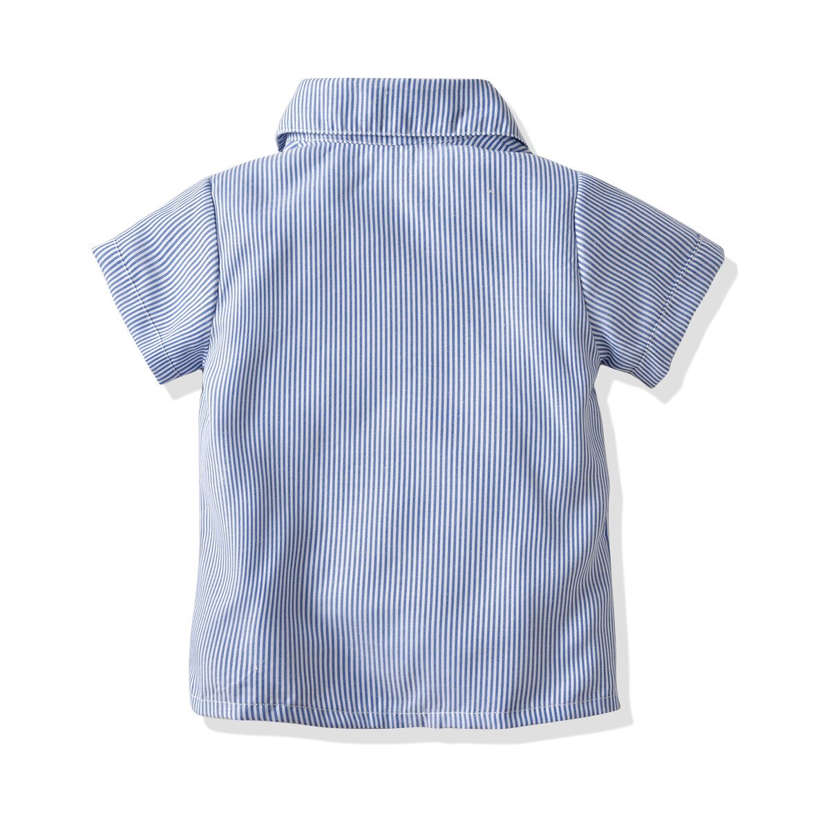 Boy's Gentleman Suit  Short-Sleeved Striped Shirt Bow Tie