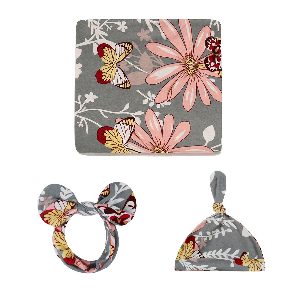 Newborn  three-piece set baby wrap  swaddle set