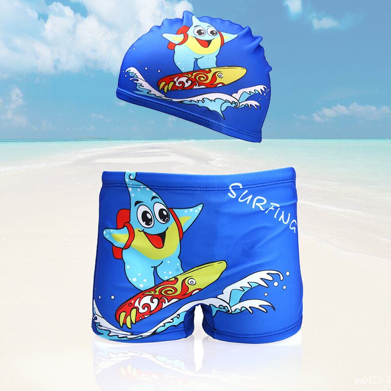 Baby Boy Swimming Trunks dinosaur fish Print Cartoon Bathing Suit