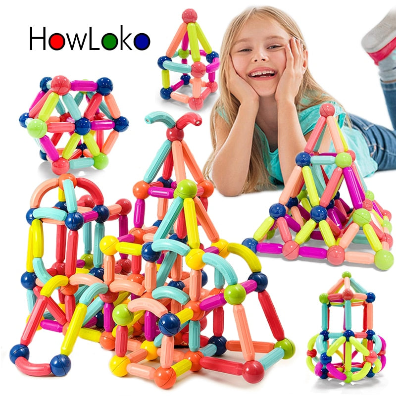 25-64Pcs Big Size Magnetic  Building Blocks