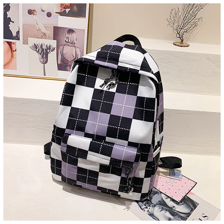 Plaid Retro Style Backpack