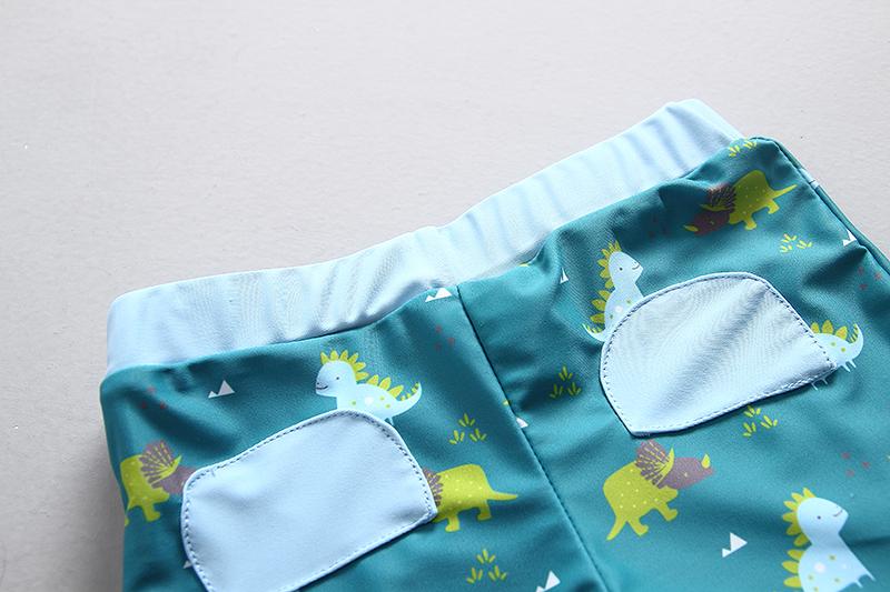 Boy Baby  Dinosaur Swimsuit Surfing Suit + Sun Cap