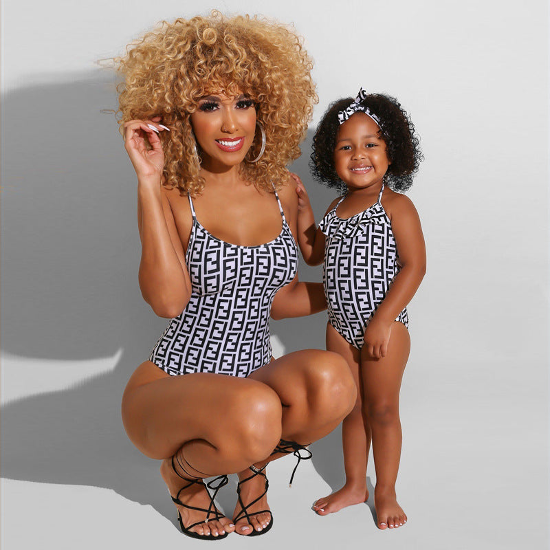 Girls Suspender Jumpsuit Swimsuit