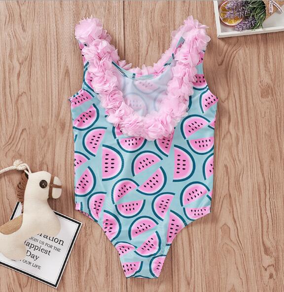 Watermelon One-piece Floral Swimwear