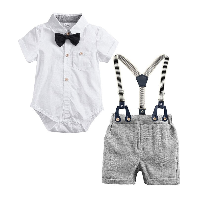 Baby Boy  Plaid Shirt Siamese Set