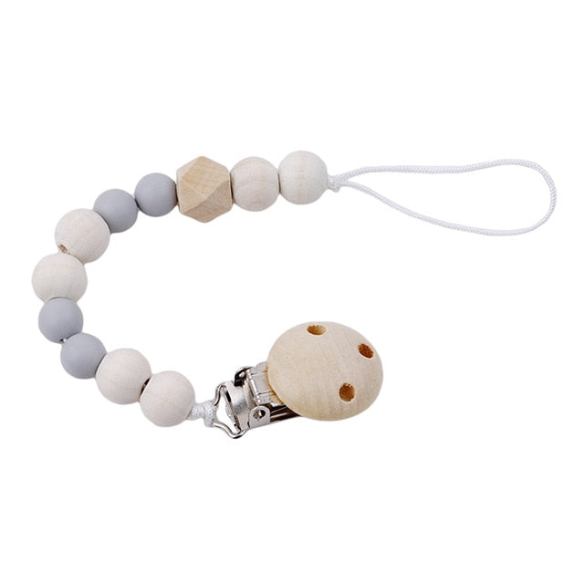 1 Pcs Wooden  Gift Pacifier Clip Chain Holder