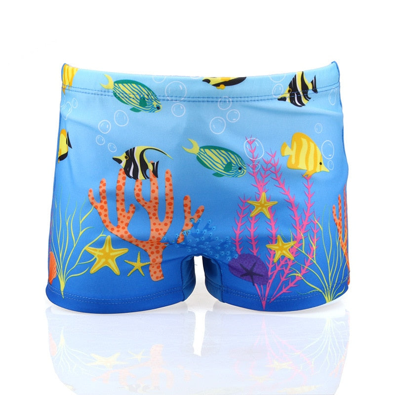 Baby Boy Swimming Trunks dinosaur fish Print Cartoon Bathing Suit
