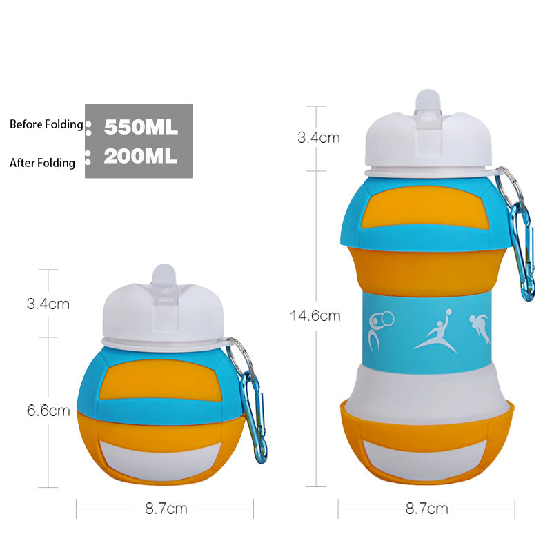 Silicone Folding  Portable Drop-Proof And Leak-Proof Children Water Cup