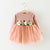 Children's Waist Flower Long Sleeve Dress