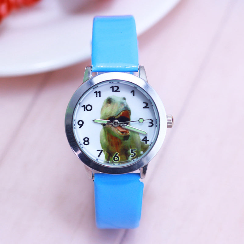 Cartoon Dinosaur  Luminous Hand Leather Watch