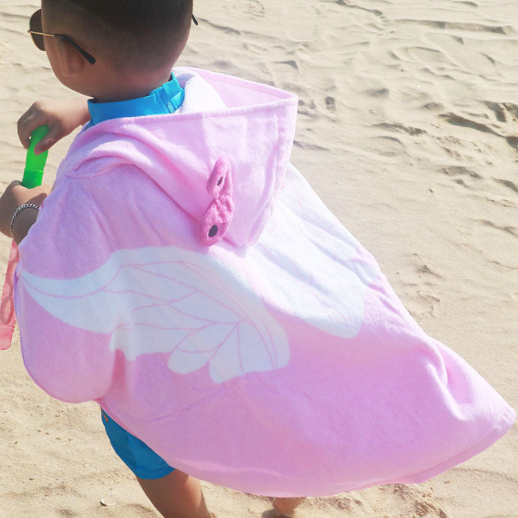 Cartoon Cotton Towel  Hooded Can Wear Bath Towel