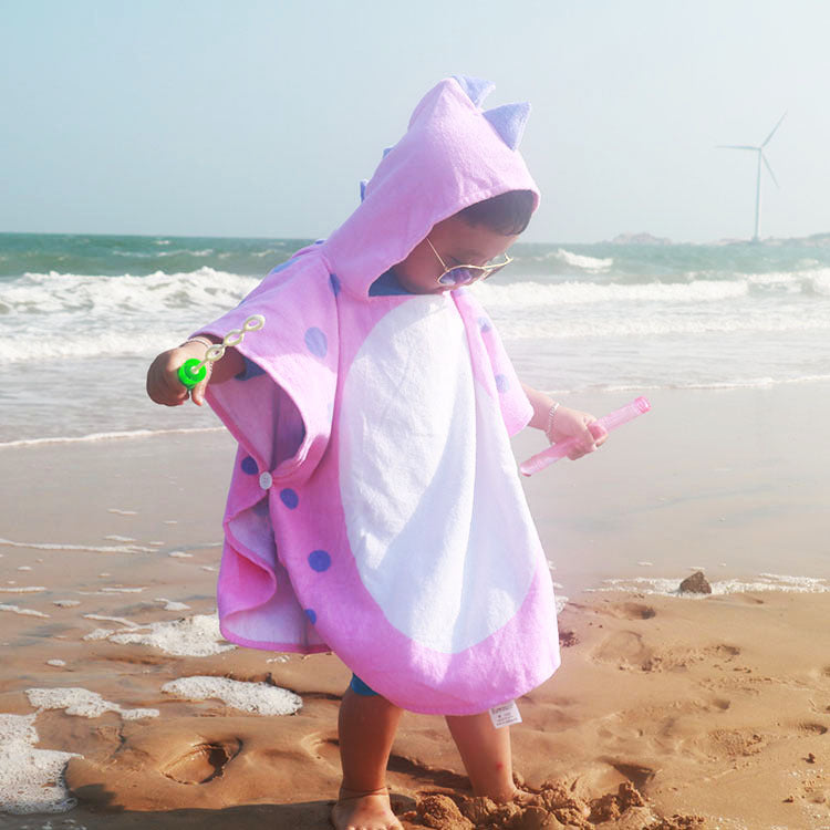 Cartoon Cotton Towel  Hooded Can Wear Bath Towel